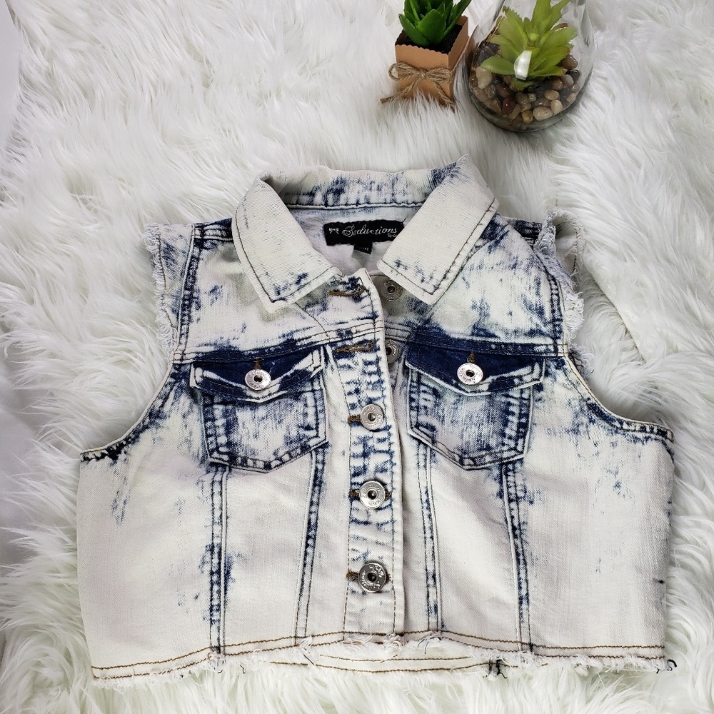Seductions Sirens Acid Wash Crop Jacket
